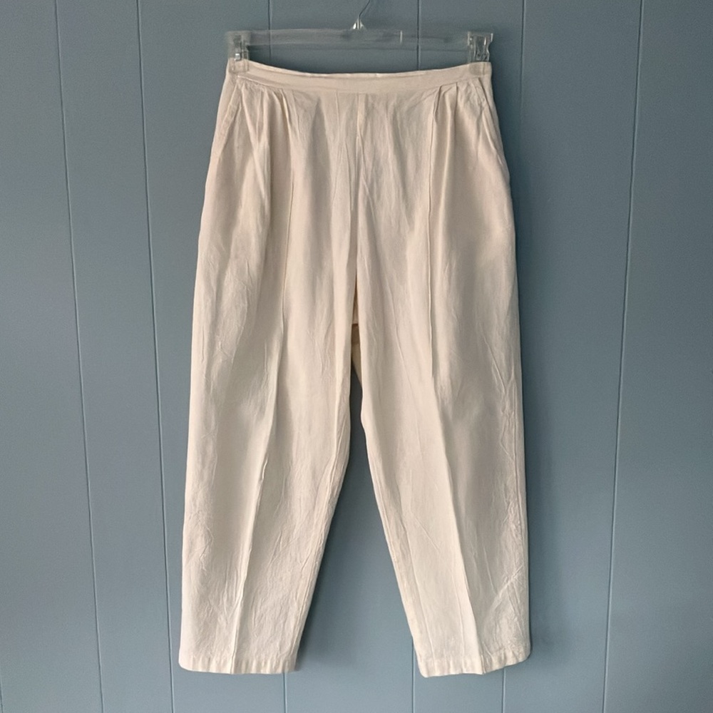 Vintage DEVA Lifewear L Cotton Pull-On Pants Relaxed Fit High Waist Wide Leg